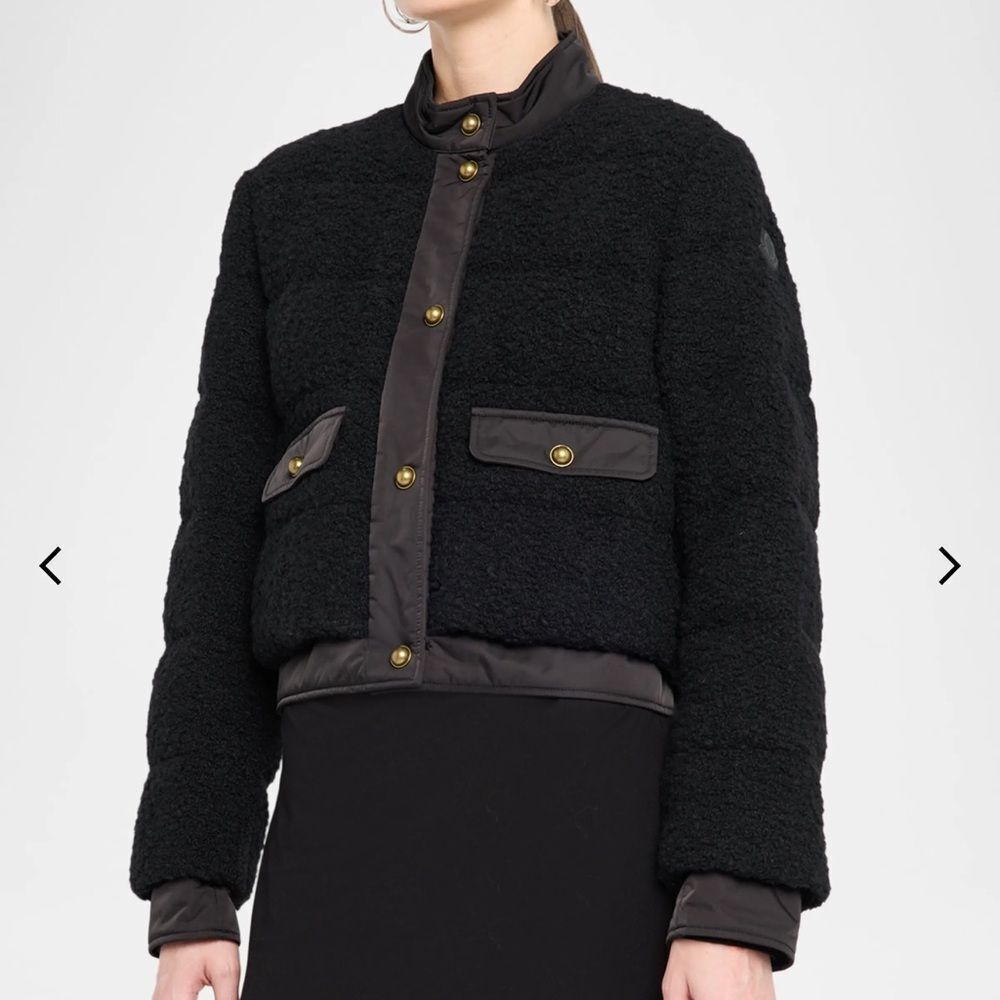 Moncler Blandy Tweed Short Down Jacket Black Size Small NWT - Picture 3 of 6
